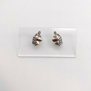 Unicorn 925 sterling silver stud earrings